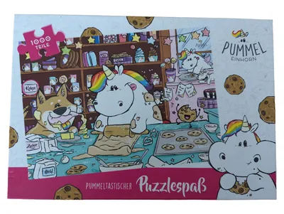 Pummeleinhorn Puzzle 1000 Teile Pummeltastischer Puzzlespaß Kekse Backen