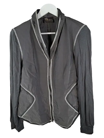 Beate Heymann Streetcouture Damen Leichte Jacke Gr. M Grau Gestreift