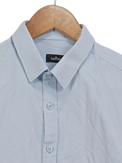 TUDORS Business Hemd Herren Gr. 48/M Blau Klassisch Langarm