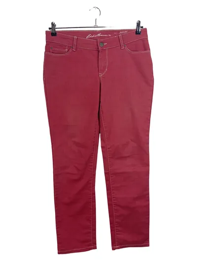 Eddie Bauer Damen Stoffhose Modern Fit Gr. 42 Rot Stretch Jeans
