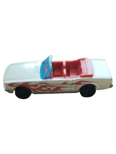 Hot Wheels Ford Mustang Convertible Spielzeugauto Weiß Flammen Metall