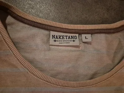 Naketano Pullover Damen Gr. L Beige Gestreift Sweatshirt Casual