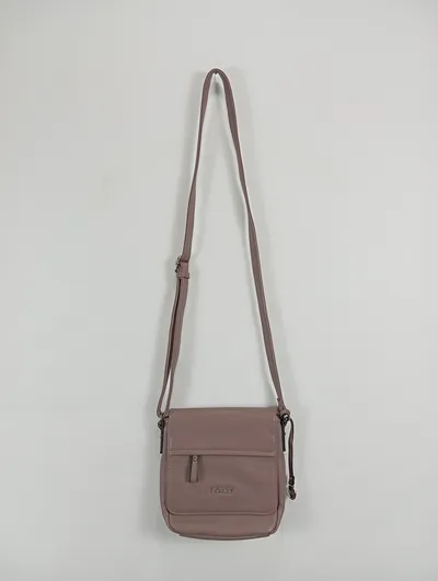 L.CREDI Damen Umhängetasche Lila Lederoptik Casual