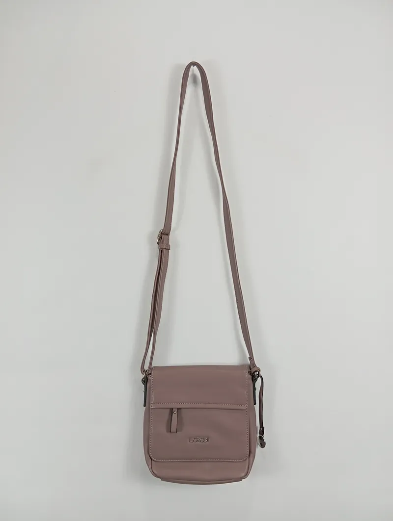 L.CREDI Damen Umhängetasche Lila Lederoptik Casual 2