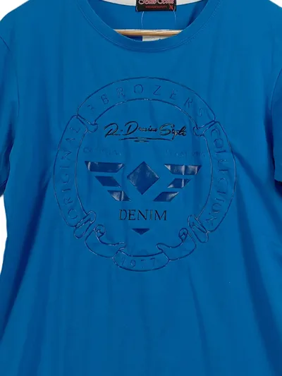 Blue Soul Herren T-Shirt Denim Logo Print Blau Gr. XL Casual