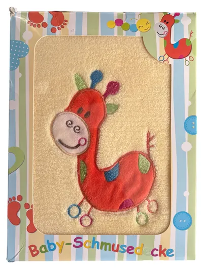 PKZ Baby Schmusedecke Kuscheldecke Giraffe Gelb Plüsch Neu OVP