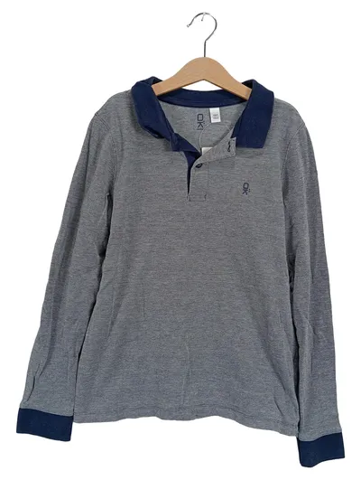 Okaidi Langarmshirt Jungen Gr. 152 Blau Casual Baumwolle Polo-Kragen