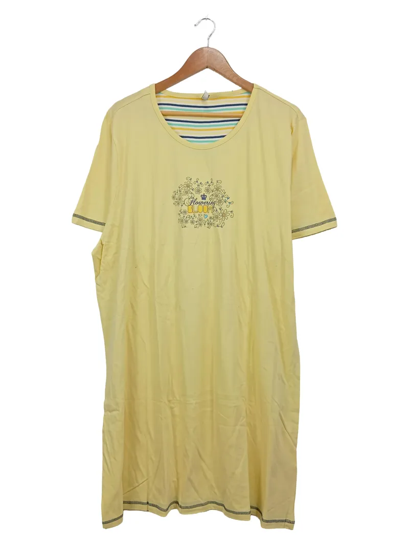 Comtessa Damen Nachthemd Kurzarm Schlafshirt Gelb Gr. 48/50 Casual 1