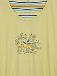 Comtessa Damen Nachthemd Kurzarm Schlafshirt Gelb Gr. 48/50 Casual 2