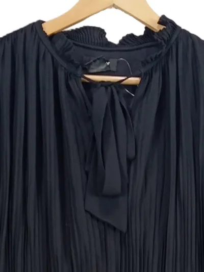 DKNY Damen Freizeitkleid Schwarz Gr. 36/S Elegant Plissee Langarm