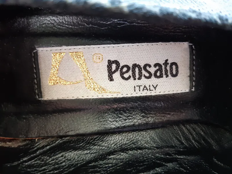Pensato Damen Ballerinas Gr. 38.5 Schwarz Elegant Blumenstickerei Strass 3