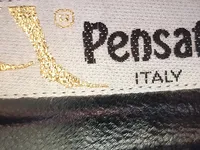 Pensato Damen Ballerinas Gr. 38.5 Schwarz Elegant Blumenstickerei Strass 4