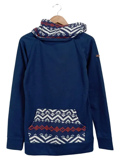 Roxy Damen Kapuzenpullover Gr. 38/M Blau mit Fair Isle Muster Casual