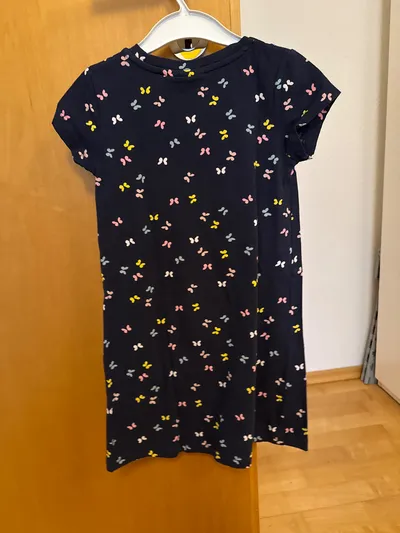 Happy Girls Kinder Freizeitkleid Gr. 116 Blau Schmetterling Pailletten Casual