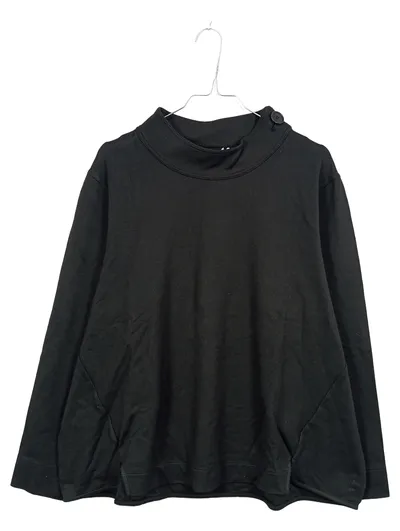Gerry Weber Damen Langarmshirt Rollkragen Schwarz Gr. 46 Knopfdetail