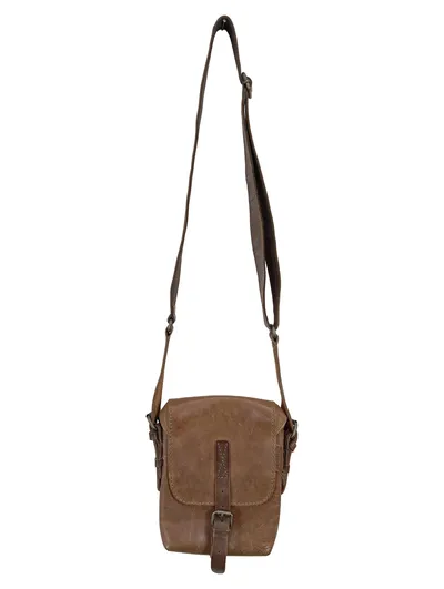 AUNTS & UNCLES Leder Umhängetasche Braun Vintage Damen Schultertasche