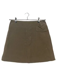 Bleibtreu Damen Minirock Gr. 36/S Oliv Casual mit Reißverschluss-Tasche 1