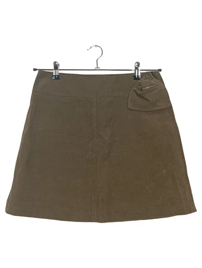 Bleibtreu Damen Minirock Gr. 36/S Oliv Casual mit Reißverschluss-Tasche