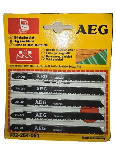AEG Stichsägeblatt Set 254 061 Holz 75mm 2.5mm für Bosch Metabo Flex