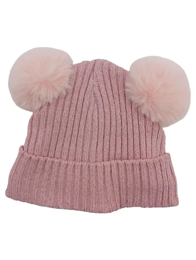 dopodopo Baby Mütze Rosa Bommeln Gr. 62/68 2-6 Monate Strick