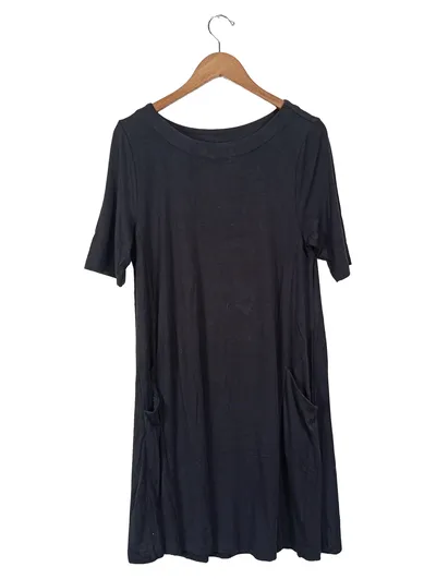 Nicole Miller Damen Freizeitkleid Gr. 40/L Schwarz Casual Viskose