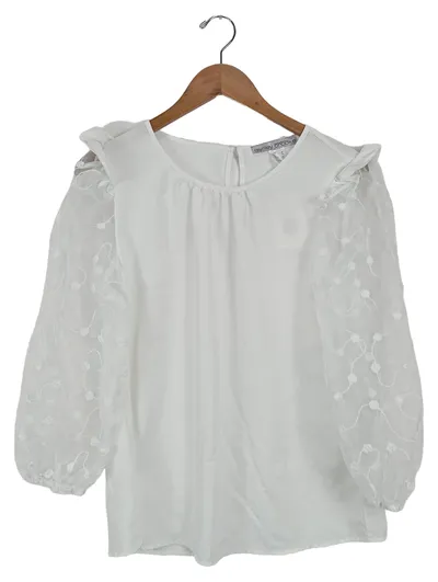 Ashley Brooke Damen Bluse Gr. 40 mit Blumenmuster Elegant Weiß