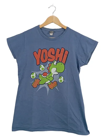 Super Mario Fanshirt Damen Gr. M Blau Animation Freizeit Nintendo