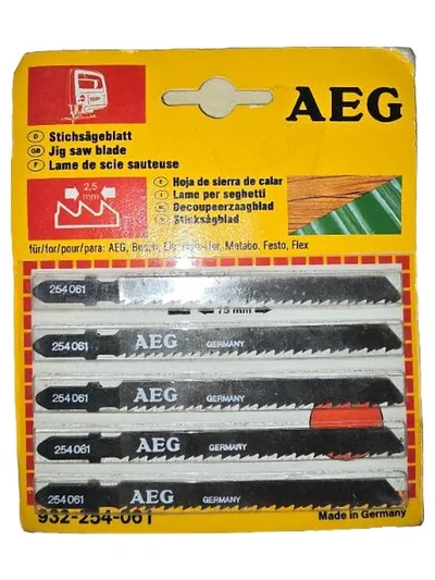 AEG Stichsägeblatt Set 2.5mm 75mm für Holz Kunststoff Made in Germany