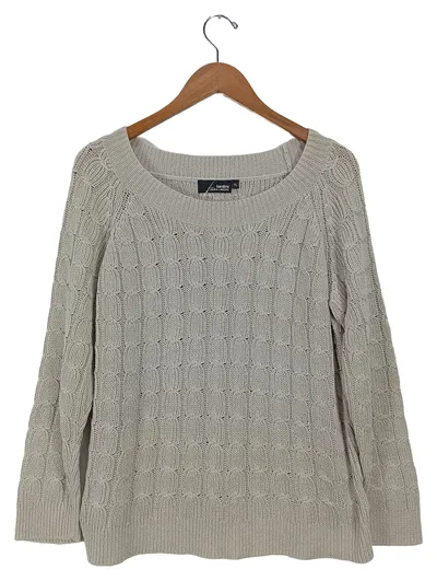 Lardini Pullover Damen XL Beige Casual Strickmuster