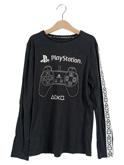 Playstation Kinder Langarmshirt Schwarz Gr. 146/152 Gaming Controller