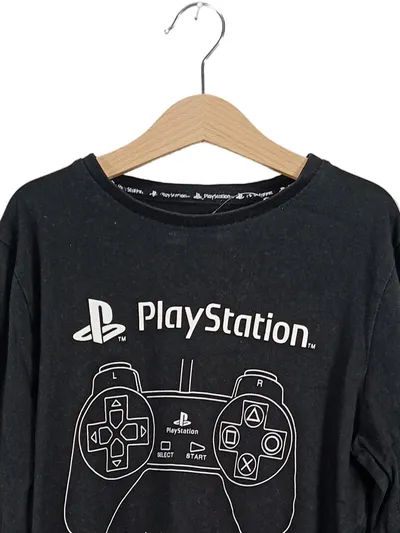 Playstation Kinder Langarmshirt Schwarz Gr. 146/152 Gaming Controller