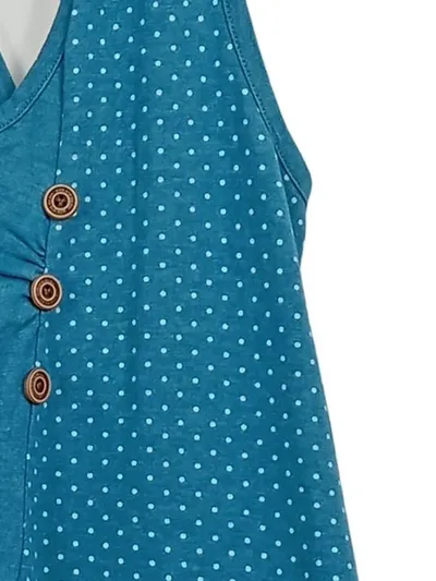 Alife and Kickin Freizeitkleid Damen Türkis Punkte Gr. 40/L Midikleid Baumwolle