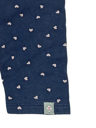 Liegelind Leggings Herzmuster Blau Gr. 80 Baumwolle Kinder Mädchen Jogginghose