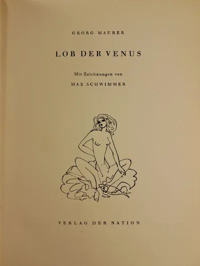 Lob der Venus Georg Maurer Erotische Liebesromane Deutsch