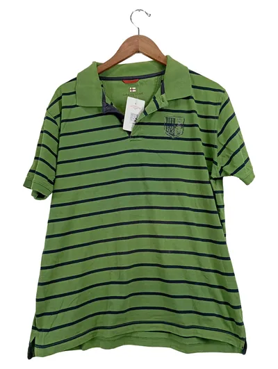 Greystone Poloshirt Herren XL Grün Gestreift Kurzarm Baumwolle
