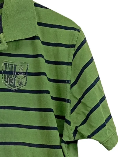 Greystone Poloshirt Herren XL Grün Gestreift Kurzarm Baumwolle