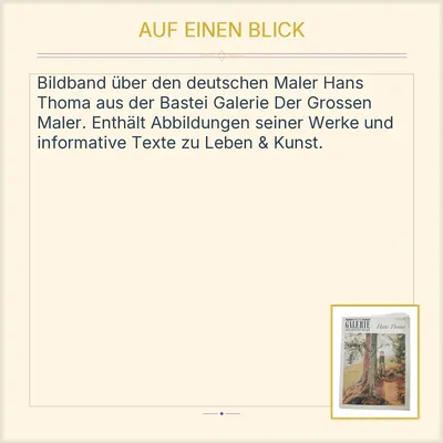 Bastei Galerie Der Grossen Maler Nr. 61 Hans Thoma Bildband Kunst