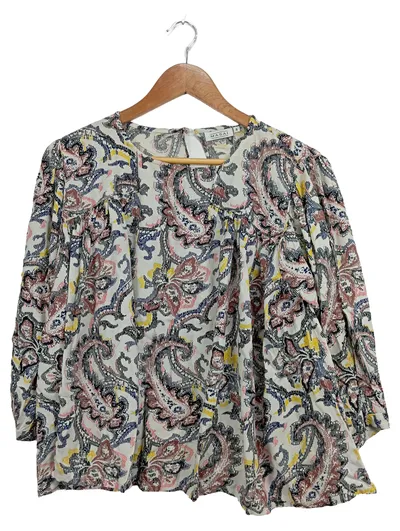 Masai Damen Bluse S Paisley Muster Mehrfarbig Casual Viskose Shirt