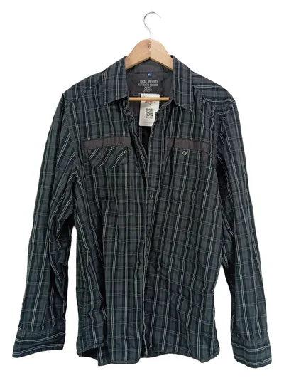 Cecil Herren Freizeithemd kariert Gr. XL grau Langarm Baumwolle