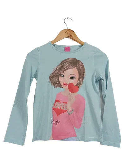 TOPModel Langarmshirt Mädchen Fergie LOVED Herz Gr. 146 Mint Rosa
