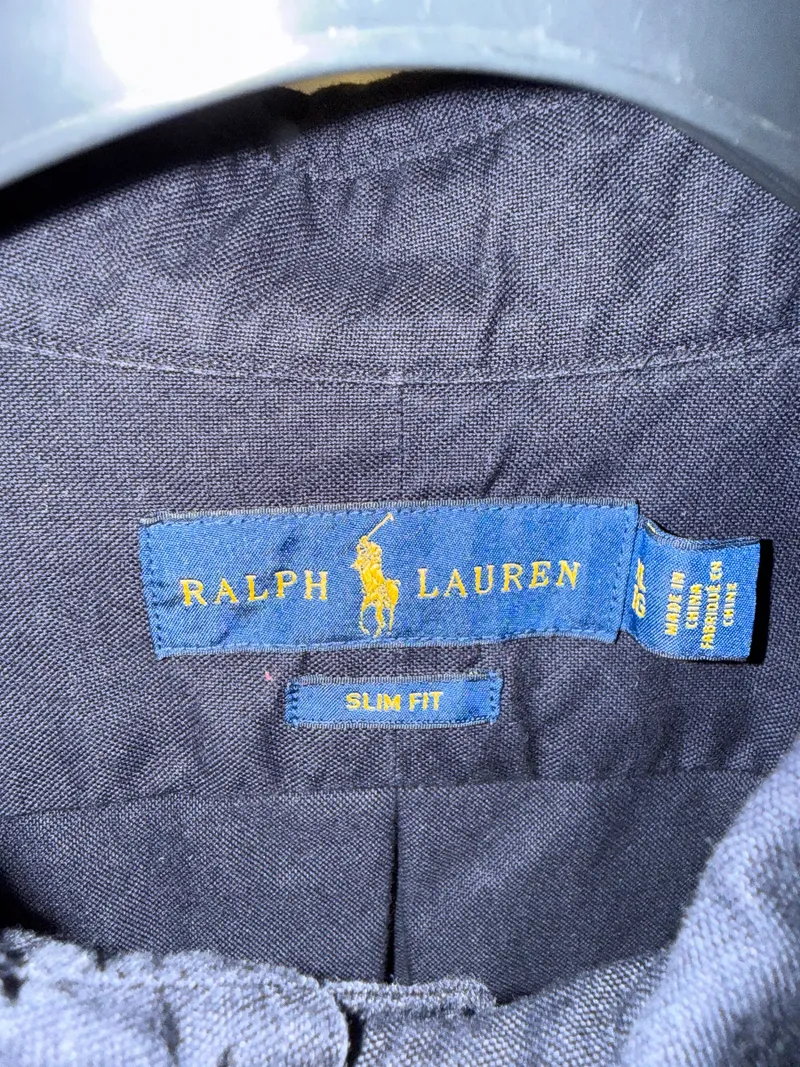 Ralph Lauren Herren Business Hemd Slim Fit Langarm Blau Gr. XL 5