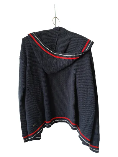 EDC Herren Strickjacke S Blau Casual Baumwolle Kapuze