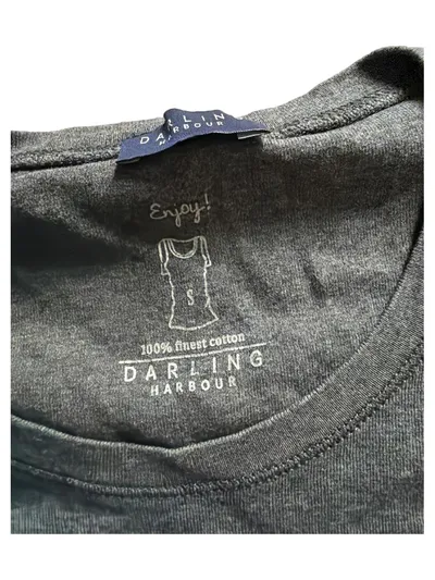Darling Harbour Damen T-Shirt Gr. S grau meliert Baumwolle Basic