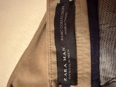 Zara Man Herren Stoffhose Beige Casual Gr. 46 Chino Hose
