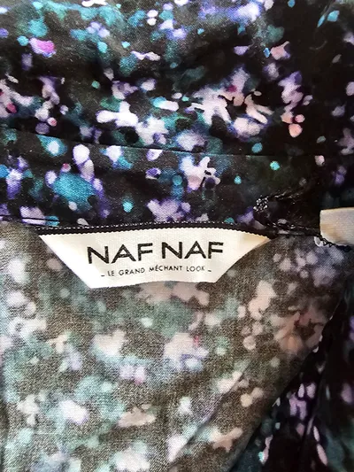 NAF NAF Damen Blusenkleid Gr. 38 M Mehrfarbig Feminin Florales Muster