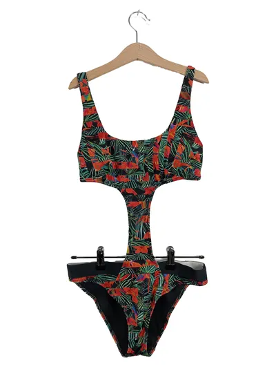 Calvin Klein Damen Badeanzug S Mehrfarbig Florales Muster Farbenfroh