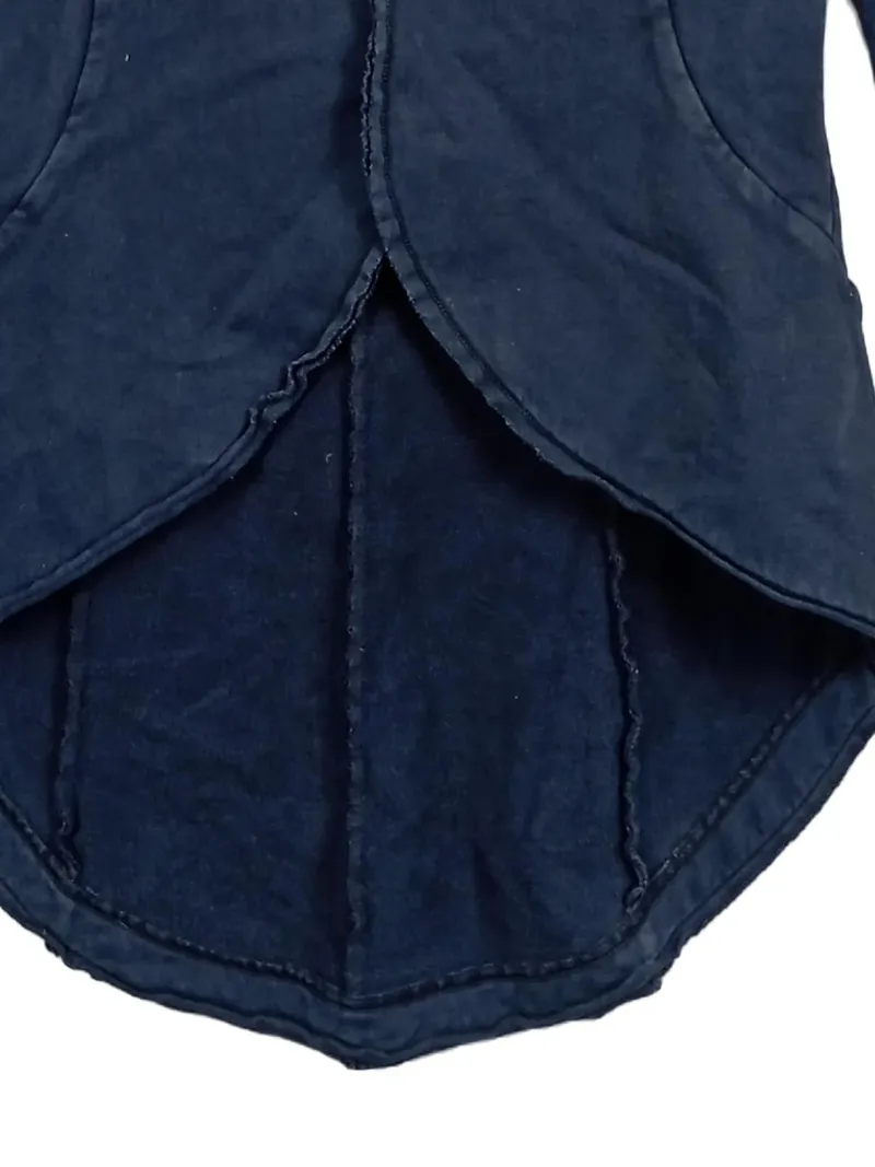 Danza Damen Blazer Blau XS/34 Baumwolle Modern Asymmetrisch 4