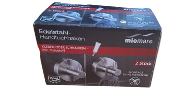 miomare Edelstahl Handtuchhaken 2 Stück Bad Küche Modern Silber Rostfrei