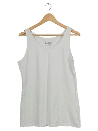 Basics Damen Unterhemd Tank Top Weiß Gr. L Baumwolle Ärmellos 1