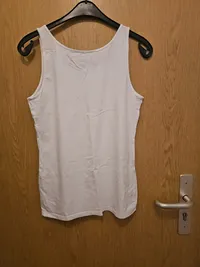 Basics Damen Unterhemd Tank Top Weiß Gr. L Baumwolle Ärmellos 2